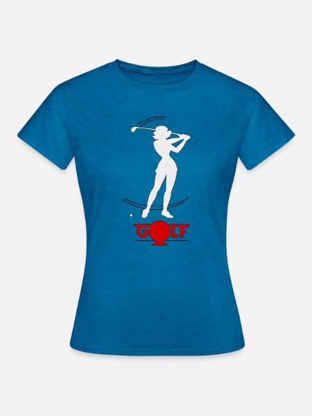 Retro golfer - Women's T-Shirt - antique blue sapphire heather