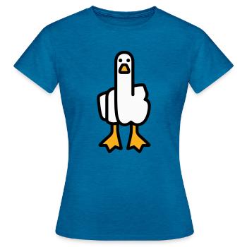 Statement Goose - Women's T-Shirt - antique blue sapphire heather - Front - AI Model Female 172 dark (172cm)