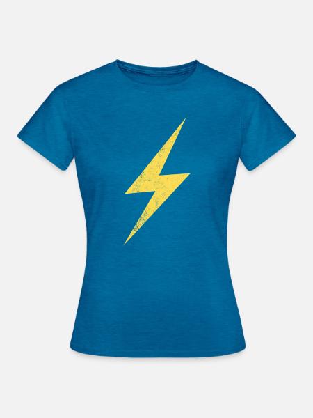 Blitzsymbol Energie Grafik - Frauen T-Shirt - Antikblaues Saphir meliert