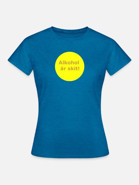 Alkohol ist Scheiße (Gelber Kreis) - Frauen T-Shirt - Antikblaues Saphir meliert