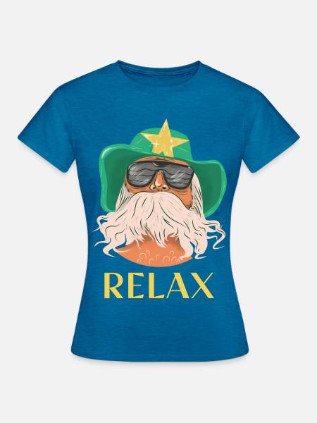 BEARDED RELAX WESTERN STAR - Frauen T-Shirt - Antikblaues Saphir meliert