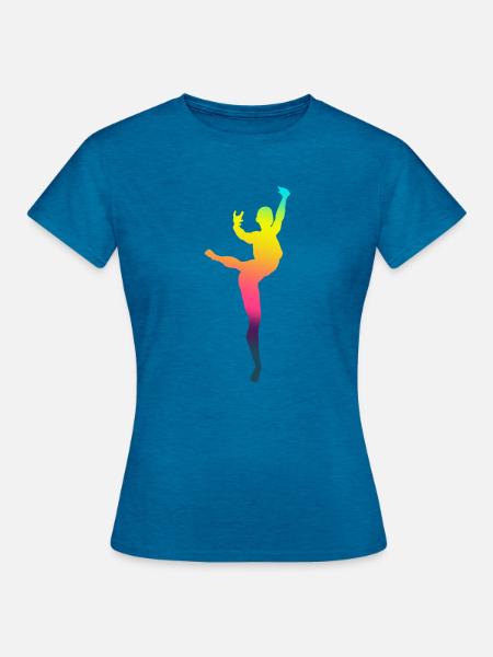 Tanzen - Ballett - Frau - Frauen T-Shirt - Antikblaues Saphir meliert
