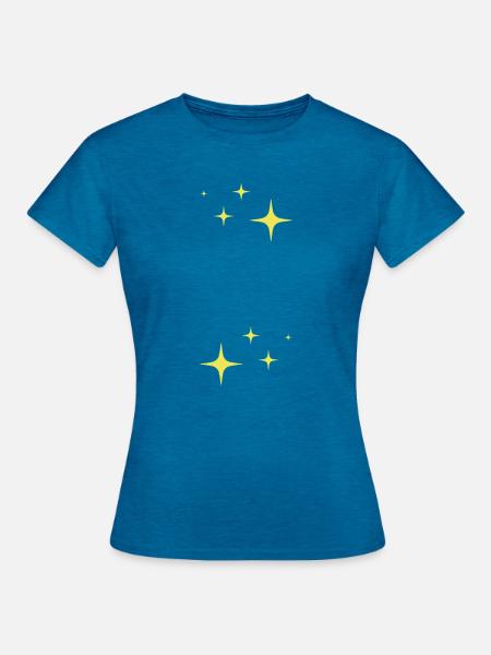Funkeln Glitzer Sterne - Frauen T-Shirt - Antikblaues Saphir meliert