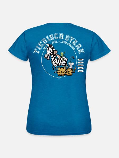 Team- tierisch stark - Frauen T-Shirt - Antikblaues Saphir meliert