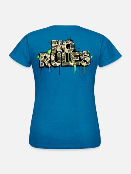 No Rules Camouflage Graffiti - Frauen T-Shirt - Antikblaues Saphir meliert