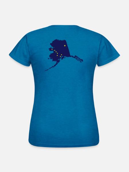 state of alaska - Frauen T-Shirt - Antikblaues Saphir meliert