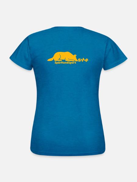 SHS Logo gold - Frauen T-Shirt - Antikblaues Saphir meliert