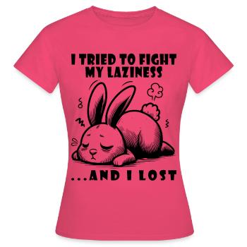 Lazy bunny lazy tired relaxed - Women's T-Shirt - azalea - Front - AI Model Female 172 dark (172cm)