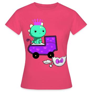 Drache Schwanger Eierschale Ei schlüpfen Baby - Frauen T-Shirt - Azalea - Vorne - AI Model Female 172 dark (172cm)