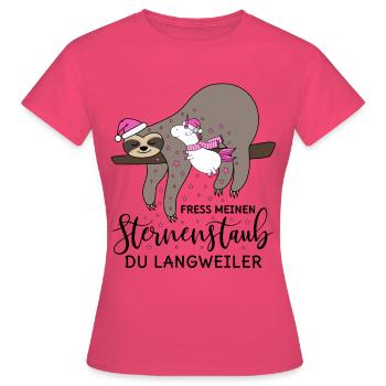 Paresseux licorne stardust noël hiver - T-shirt Femme - rose azalée - Devant - AI Model Female 172 dark (172cm)