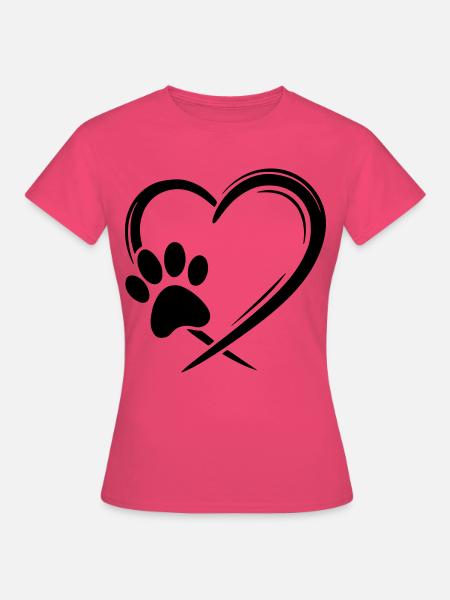 Pfote Herz - Frauen T-Shirt - Azalea