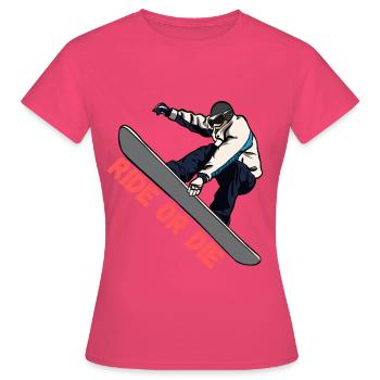 Snowboard Ride or Die - Frauen T-Shirt - Azalea - Vorne - AI Model Female 172 dark (172cm)
