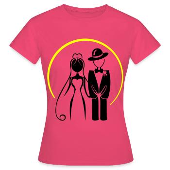 Newlyweds, Married Couple, Wedding - Women's T-Shirt - azalea - Front - AI Model Female 172 dark (172cm)