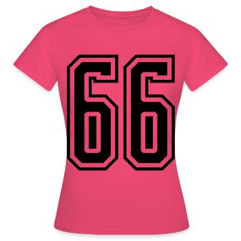 66 digit number - Women's T-Shirt - azalea - Front - AI Model Female 172 dark (172cm)