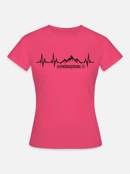 Alpenüberquerung E5 - Frauen T-Shirt - Azalea
