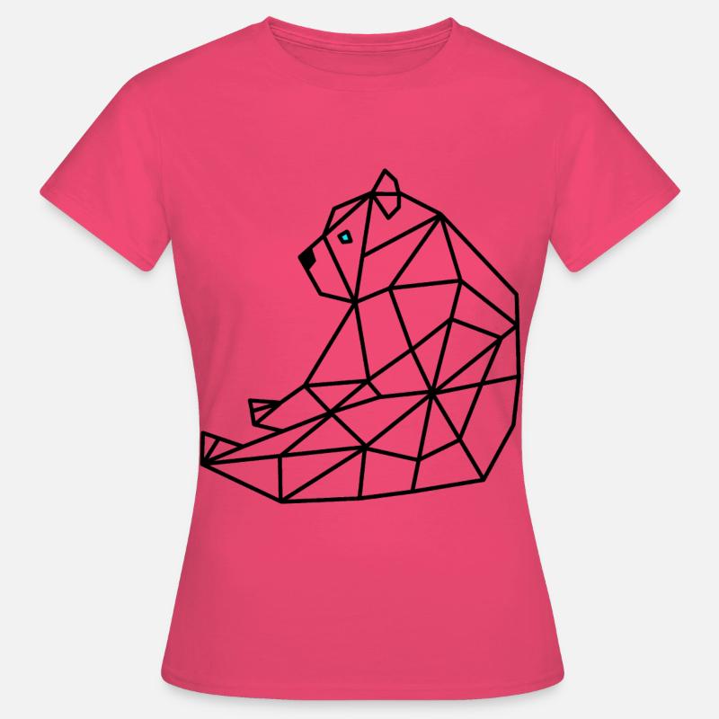 Bear Geometric Line - Women's T-Shirt - azalea