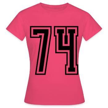 74 digit number - Women's T-Shirt - azalea - Front - AI Model Female 172 dark (172cm)