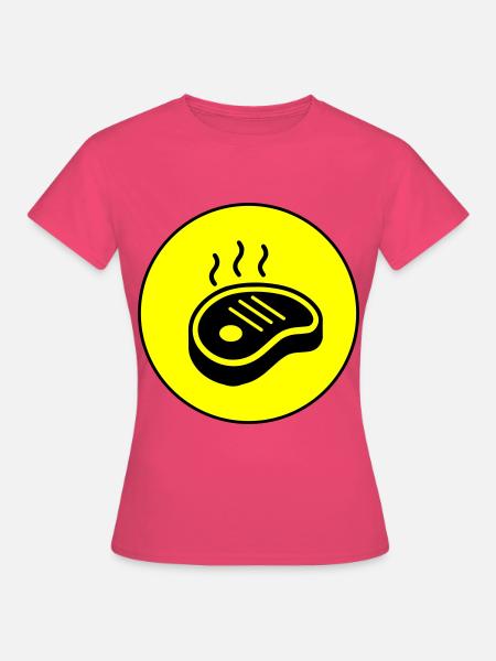 Steak icon Kreis - Frauen T-Shirt - Azalea