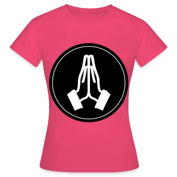 Beten Hände Kreis - Frauen T-Shirt - Azalea - Vorne - AI Model Female 172 dark (172cm)