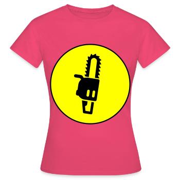 Icône d’icône de tronçonneuse - T-shirt Femme - rose azalée - Devant - AI Model Female 172 dark (172cm)
