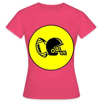 Casque de football - T-shirt Femme - rose azalée - Devant - AI Model Female 172 dark (172cm)