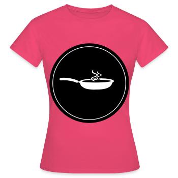 Cuisson à la poêle - T-shirt Femme - rose azalée - Devant - AI Model Female 172 dark (172cm)