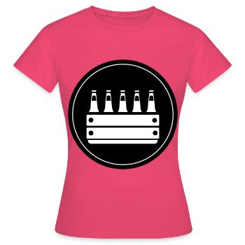 Bière en caisse de bière - T-shirt Femme - rose azalée - Devant - AI Model Female 172 dark (172cm)
