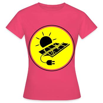 Solar Energie Photovoltaik Anlage Symbol - Frauen T-Shirt - Azalea - Vorne - AI Model Female 172 dark (172cm)
