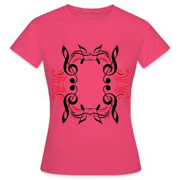 Partitions musicales - T-shirt Femme - rose azalée - Devant - AI Model Female 172 dark (172cm)