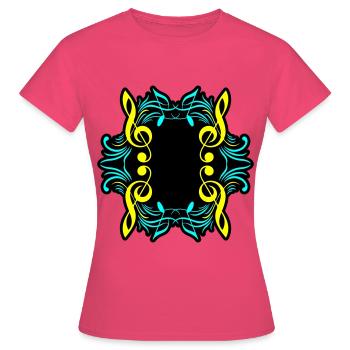 Clé de symbole de notes de musique - T-shirt Femme - rose azalée - Devant - AI Model Female 172 dark (172cm)