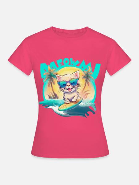 Kätzchen Surfer - Frauen T-Shirt - Azalea