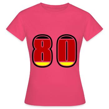 Maillot Allemagne numéro 80 - T-shirt Femme - rose azalée - Devant - AI Model Female 172 dark (172cm)