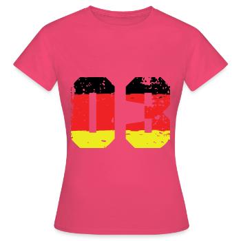 Maillot Allemagne numéro 3 - T-shirt Femme - rose azalée - Devant - AI Model Female 172 dark (172cm)