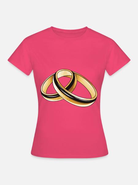 Eheringe Symbol Hochzeit - Frauen T-Shirt - Azalea