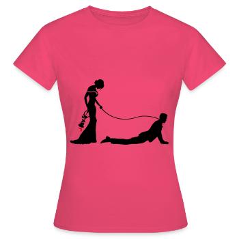 Hochzeit Brautpaar Leine - Frauen T-Shirt - Azalea - Vorne - AI Model Female 172 dark (172cm)