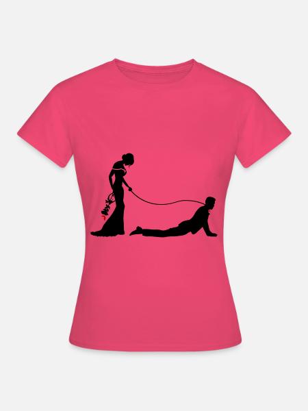 Hochzeit Brautpaar Leine - Frauen T-Shirt - Azalea