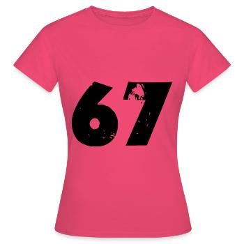 67 Zahl - Frauen T-Shirt - Azalea - Vorne - AI Model Female 172 dark (172cm)
