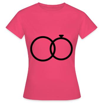 Bague de mariage Bague - T-shirt Femme - rose azalée - Devant - AI Model Female 172 dark (172cm)