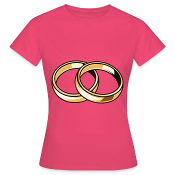 Eheringe Hochzeit - Frauen T-Shirt - Azalea - Vorne - AI Model Female 172 dark (172cm)