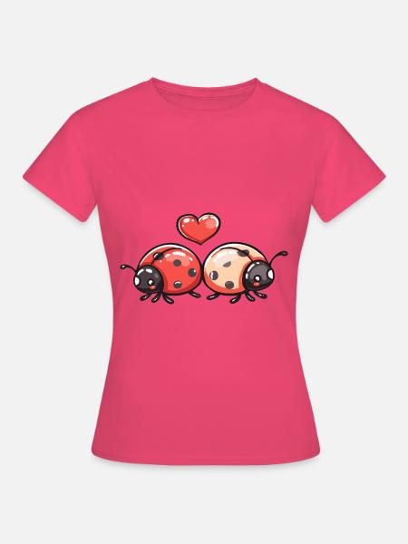 Marienkäfer Paar Liebe Couple Verliebt - Frauen T-Shirt - Azalea