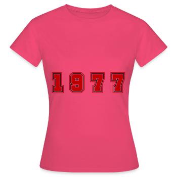 1977 Jahr Zahl - Frauen T-Shirt - Azalea - Vorne - AI Model Female 172 dark (172cm)