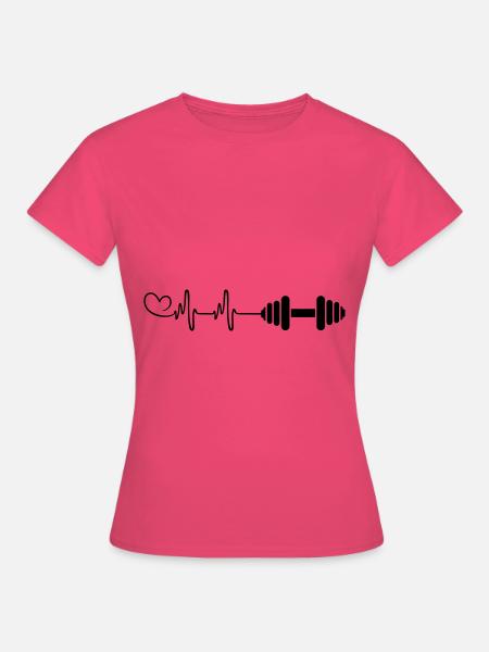 Hantel Herzschlag - Frauen T-Shirt - Azalea