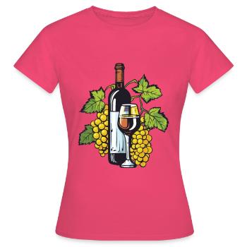 Verre à vin VinRaisins Vin - T-shirt Femme - rose azalée - Devant - AI Model Female 172 dark (172cm)