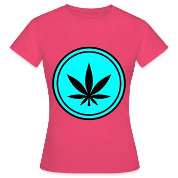 Hanf Blatt Icon - Frauen T-Shirt - Azalea - Vorne - AI Model Female 172 dark (172cm)