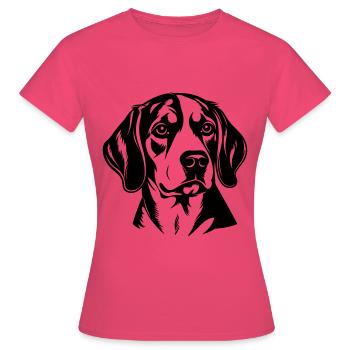 Tête de chien Beagle - T-shirt Femme - rose azalée - Devant - AI Model Female 172 dark (172cm)