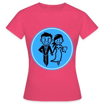 Newlyweds, Wedding, Bride, Groom - Women's T-Shirt - azalea - Front - AI Model Female 172 dark (172cm)