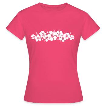 Hibiskus Blume - HAWAII - Frauen T-Shirt - Azalea - Vorne - AI Model Female 172 dark (172cm)
