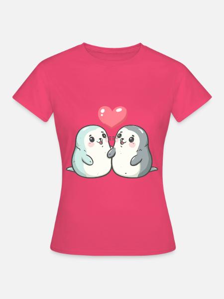 Robbe Tier Paar Liebe - Frauen T-Shirt - Azalea