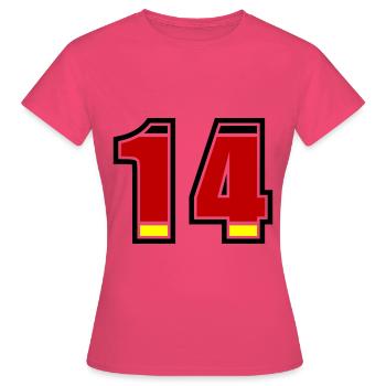 14 Numéro Allemagne Jersey - T-shirt Femme - rose azalée - Devant - AI Model Female 172 dark (172cm)