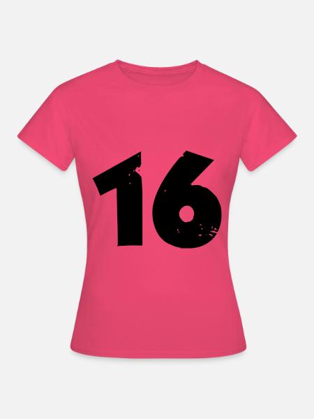 16 Zahl - Frauen T-Shirt - Azalea